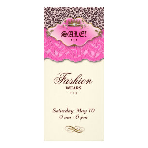 Tarjeta Publicitaria Moda Leopard Jewelry Crown Lace Pink