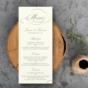 Tarjeta Publicitaria Moda Relieve metalizado plateado falso Boda planti
