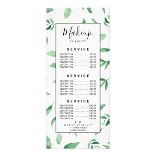 Tarjeta Publicitaria Modelo botánico de la hoja verde moderna de la