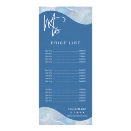Tarjeta Publicitaria Modern Iridescent Blue Gradient Price List