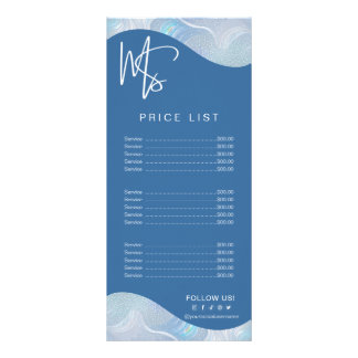 Tarjeta Publicitaria Modern Iridescent Blue Gradient Price List