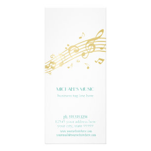 Tarjeta Publicitaria Modern Musical Business Branding Gold Music Notes