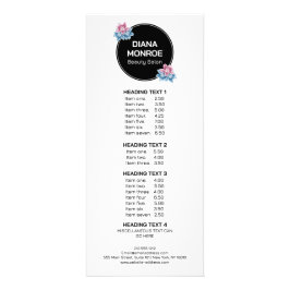 Tarjeta Publicitaria Moderna floral floral elegante salón carta cremall