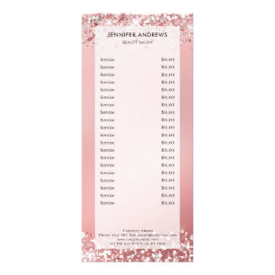 Tarjeta Publicitaria Moderna, purpurina, salón, cremallera de precios