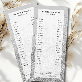 Tarjeta Publicitaria Moderna, purpurina, salón, cremallera de precios