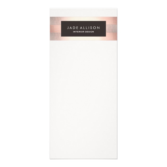 Tarjeta Publicitaria Moderna y elegante placa rayada de cobre marrón (Frente)