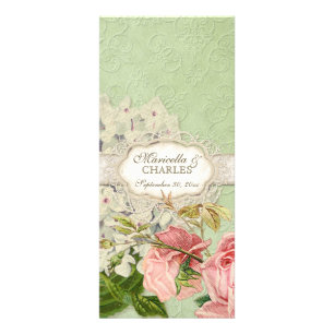 Tarjeta Publicitaria Moderno té de encaje vintage con hidrangea en Rosa