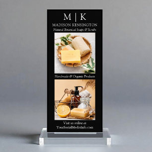 Tarjeta Publicitaria Monograma minimalista o Agregar logotipo para foto