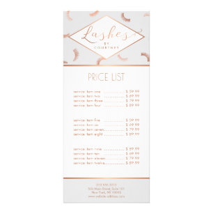 Tarjeta Publicitaria Montones de latigazos Patrón Lash Salon Gris/Oro R