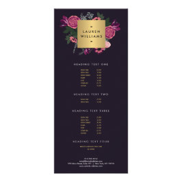 Tarjeta Publicitaria Moto floral moderno de color oscuro Diseñador de l