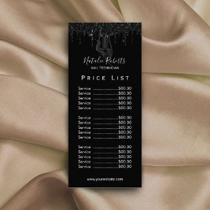 Tarjeta Publicitaria Nail Salon Manicurist Black Driss Price List