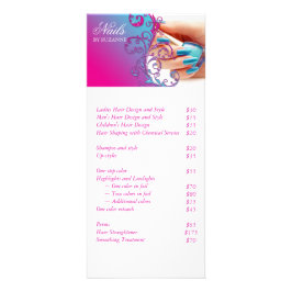 Tarjeta Publicitaria Nail Salon Purpurina Blue Pink
