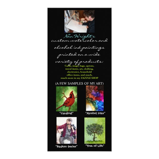 Tarjeta Publicitaria Nan's brochure Rack card (Frente)