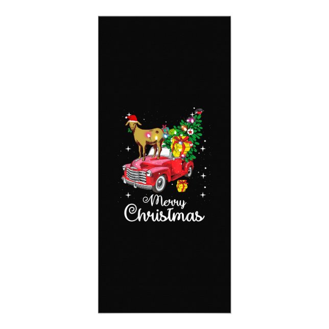 Tarjeta Publicitaria Navidades de autos rojos en Goat Rides (Frente)