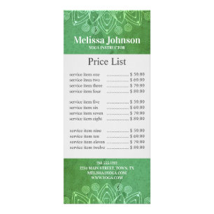 Tarjeta Publicitaria Negocio de meditación de yoga de Mandala verde