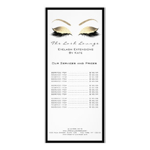 Tarjeta Publicitaria Negro Eyebrown del oro blanco del nombre del saló