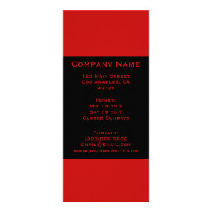 Tarjeta Publicitaria negro rojo simple