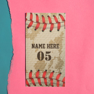 Tarjeta Publicitaria Nombre de béisbol vintage personalizado número ret