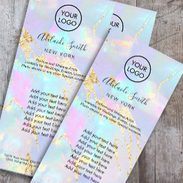 Tarjeta Publicitaria opal iridiscente falso