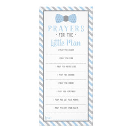 Tarjeta Publicitaria Oraciones para el hombrecito, azul bebé, gris
