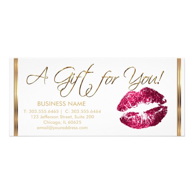 Tarjeta Publicitaria Palo de labios 💋 rosado caliente de bonito - Cert (Frente)