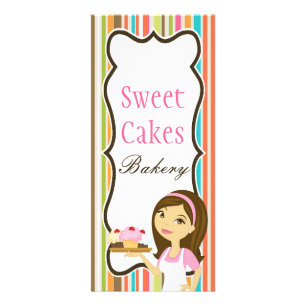 Tarjeta Publicitaria Panadería lista de precios de 4"x9" Brunette Baker