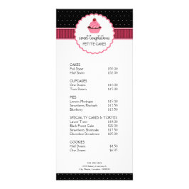 Tarjeta Publicitaria Panadería magnífica, pasteles rosados en rack