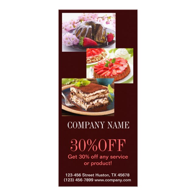 Tarjeta Publicitaria Panadería moderna de la torta de la magdalena del (Frente)