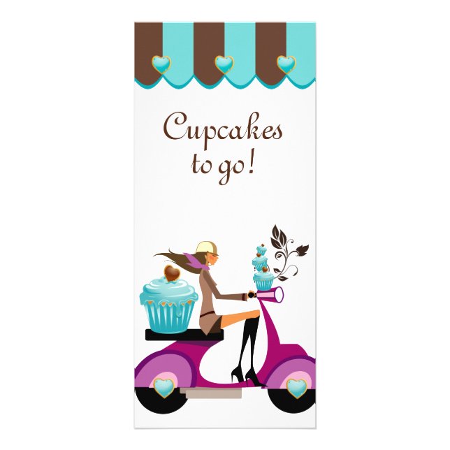 Tarjeta Publicitaria Panadería Pastel de torta Scooter Blue Canopy (Frente)