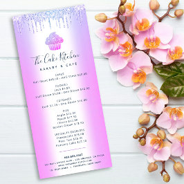 Tarjeta Publicitaria Panadería Purpurina Púrpura Pastel Pastry Chef Men