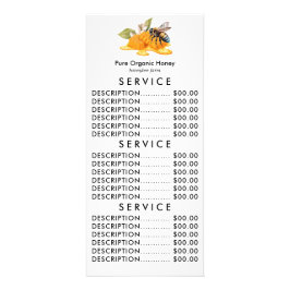 Tarjeta Publicitaria Panal elegante con abeja