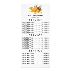 Tarjeta Publicitaria Panal elegante con abeja