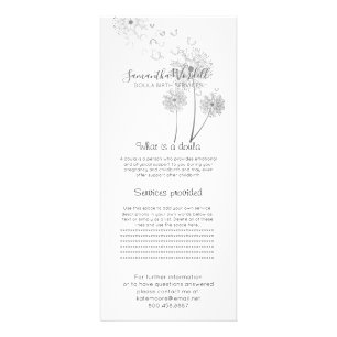Tarjeta Publicitaria Partera Doula Ilustrada Flores