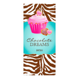 Tarjeta Publicitaria Pastel de pastelería chocolate rosa marrón