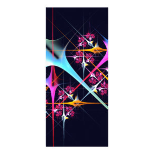 Tarjeta Publicitaria Patrón de color de arte de color rosa floral moder