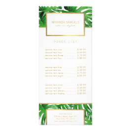 Tarjeta Publicitaria Patrón de hojas de monstera tropical acuarela