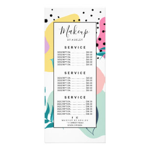 Tarjeta Publicitaria Patrón de hojas tropicales de formas geométricas p