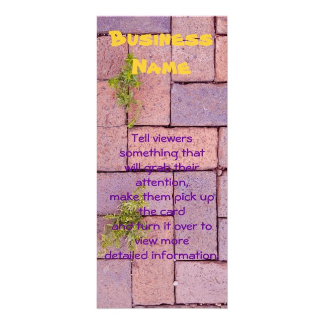 Tarjeta Publicitaria Paving Stones and Weeds In The Walkway Photograph (Frente)