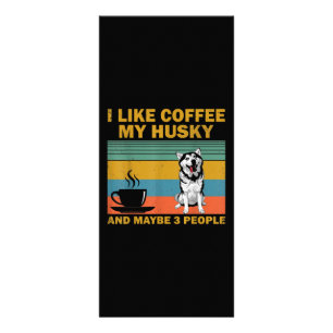 Tarjeta Publicitaria Perro Husky Siberiano   Coffee Lovers Cita Regalo