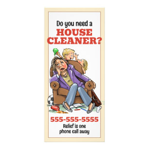 Tarjeta Publicitaria Personalización de Housecleaner Promo Flyer Housec