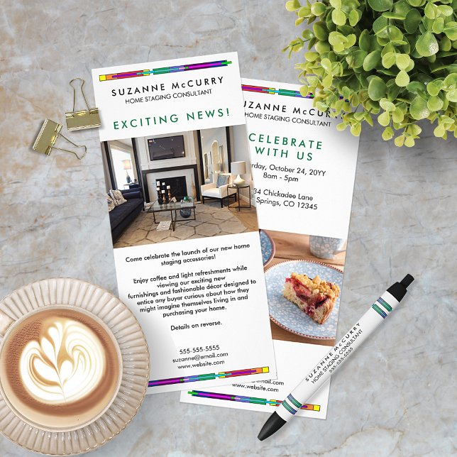 Tarjeta Publicitaria Personalizado de diseño de vidrio lacado colorido (Front and Back)