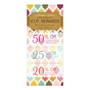 Tarjeta Publicitaria Personalizado de Quatrefoil colorido Salon Coupons