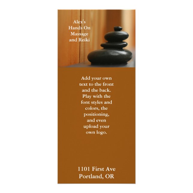Tarjeta Publicitaria Piedras de la meditación del mojón (Frente)