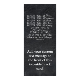 Tarjeta Publicitaria Piense en escritura cristiana de la biblia de