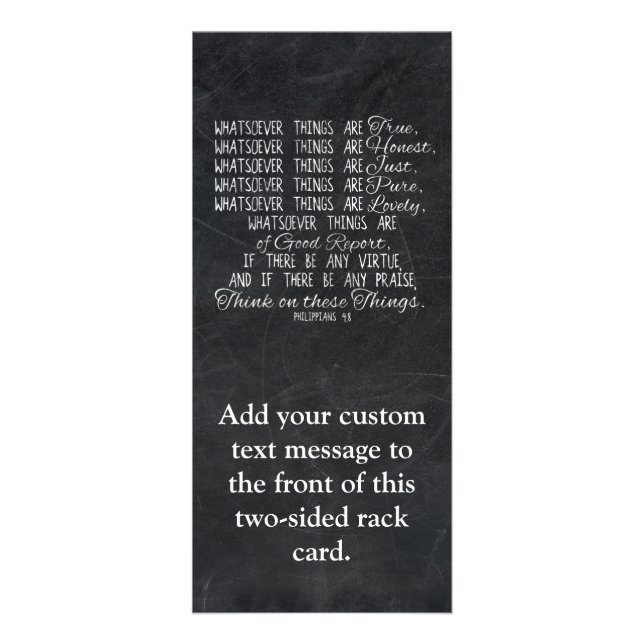 Tarjeta Publicitaria Piense en escritura cristiana de la biblia de (Frente)