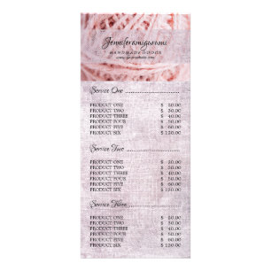 Tarjeta Publicitaria Pink Amigurumi Tailor Yarn Knitting Crochet