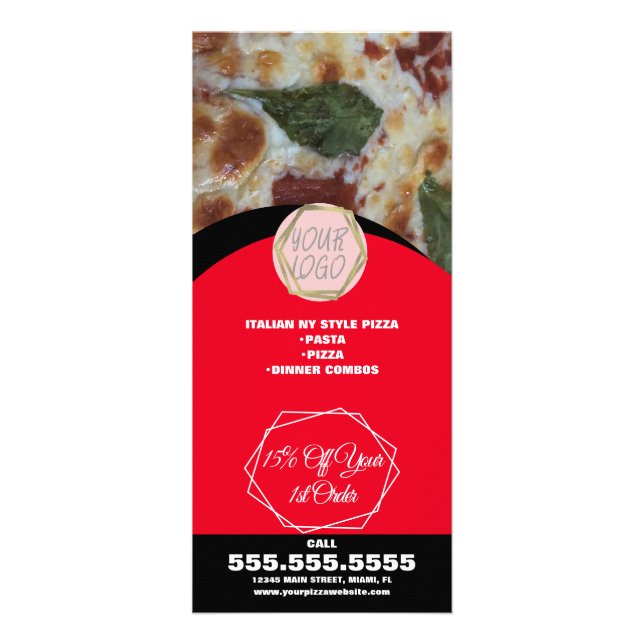 Tarjeta Publicitaria Pizza Restaurant Lunch Especiales Business B (Frente)