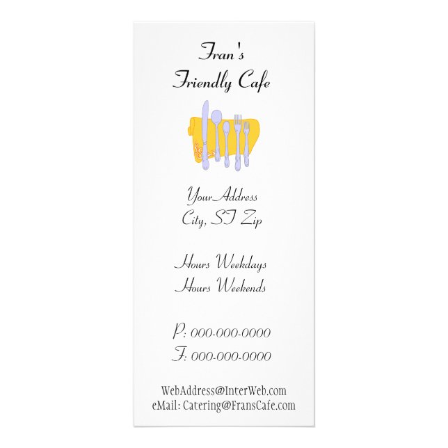 Tarjeta Publicitaria Plantilla de publicidad en Personalizados de Dinne (Frente)