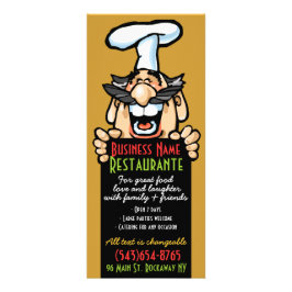 Tarjeta Publicitaria Plantilla para llevar 4x9.Italian.Chef.Pizza 2 del