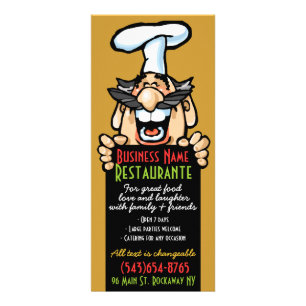 Tarjeta Publicitaria Plantilla para llevar 4x9.Italian.Chef.Pizza 2 del